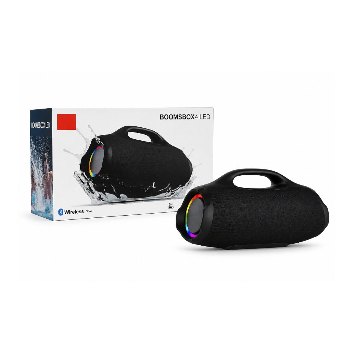 GENERICO - Altavoz Inalámbrico BoomBox 4 led