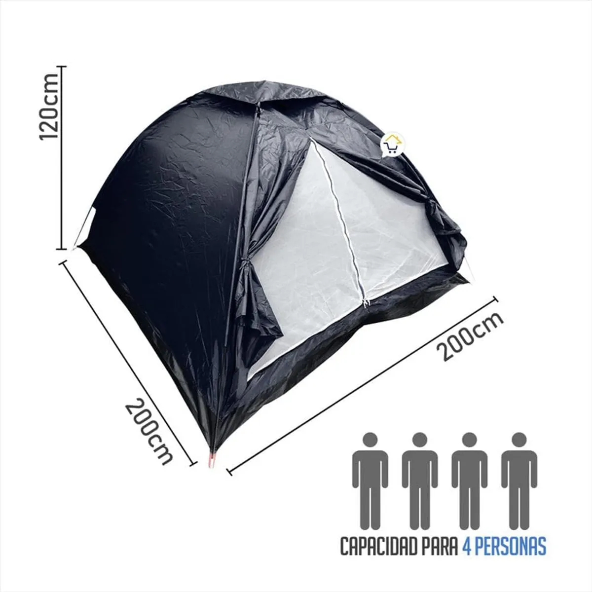 CLEAR - Carpa Camping Armable Semi Impermeable 4 Personas Calidad Premium