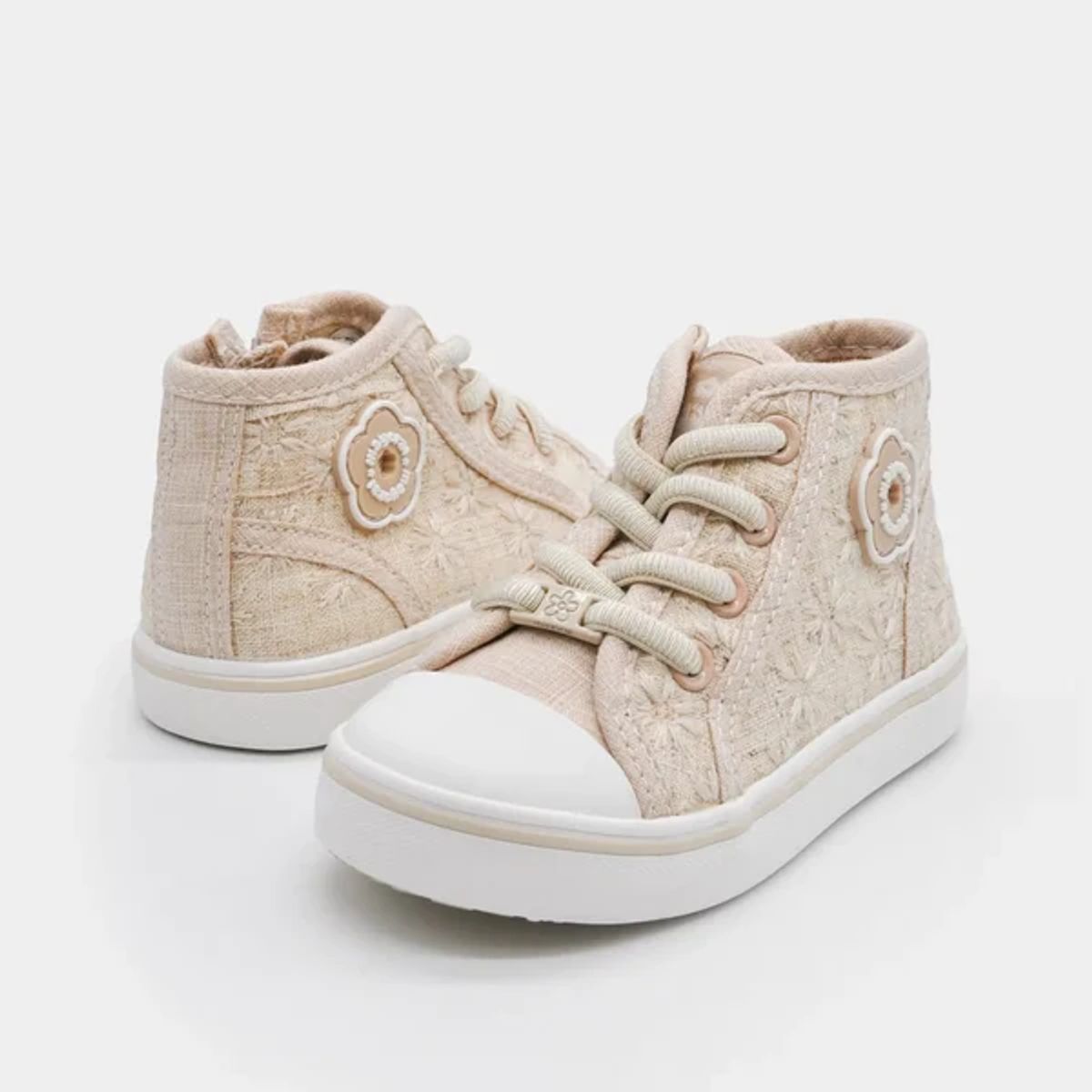 MAYORAL - Botín Deportivo Detalle Tejido Flores Beige Mayoral