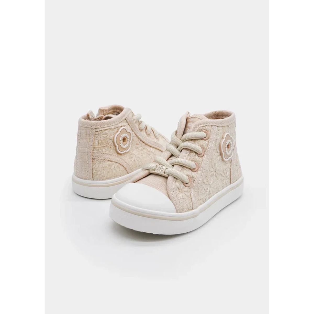 MAYORAL - Botín Deportivo Detalle Tejido Flores Beige Mayoral