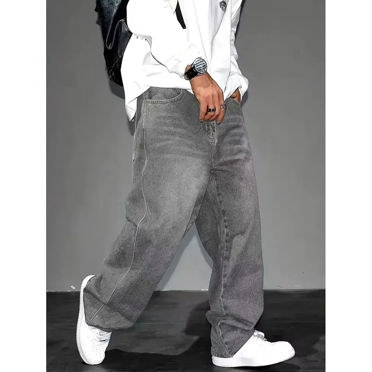 GENERICO - Pantalon Jean Baggy Oversize Ancho Urban Cargo