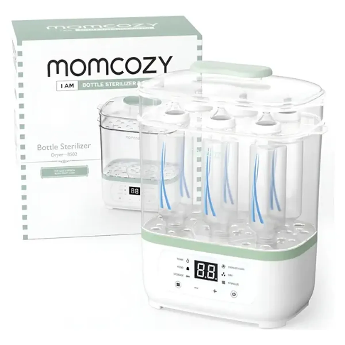 MOMCOZY - Esterilizador y Secadora de Biberones Electrico 3 Capas