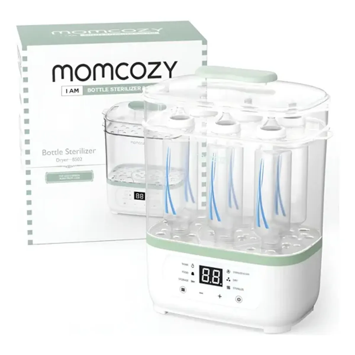MOMCOZY - Esterilizador y Secadora de Biberones Electrico 3 Capas