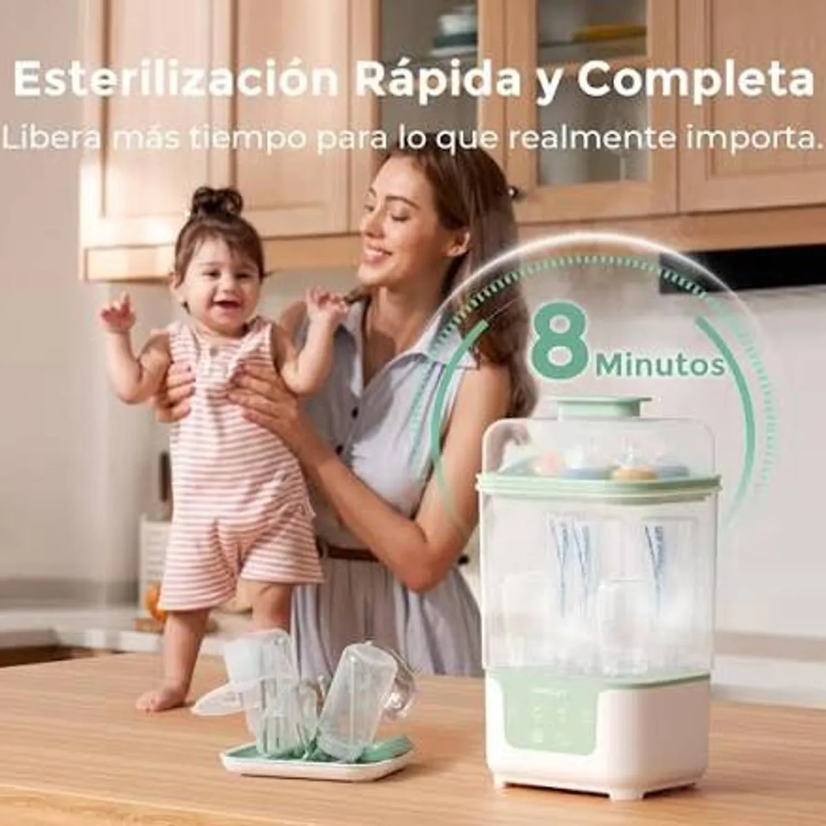 MOMCOZY - Esterilizador y Secadora de Biberones Electrico 3 Capas