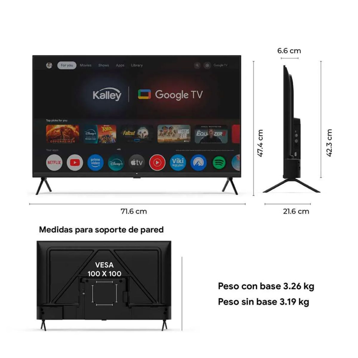 KALLEY - Televisor KALLEY  32GQ200 QLED Smart 32 pulgadas