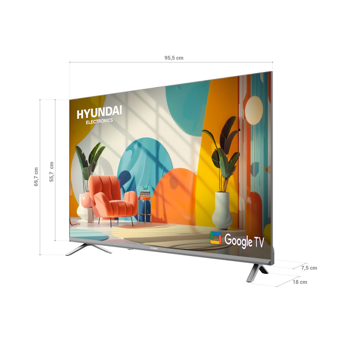 HYUNDAI - Televisor Hyundai QLED 32 HD - Google TV HYLED3259QG