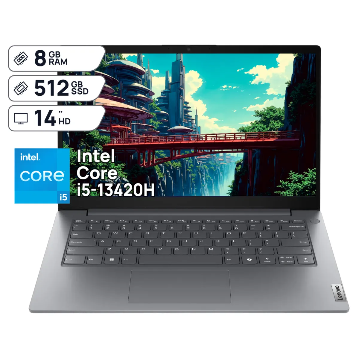 Lenovo - Portátil Lenovo V14 Core i5 CI5 13420H 8GB RAM SSD 512GB 14