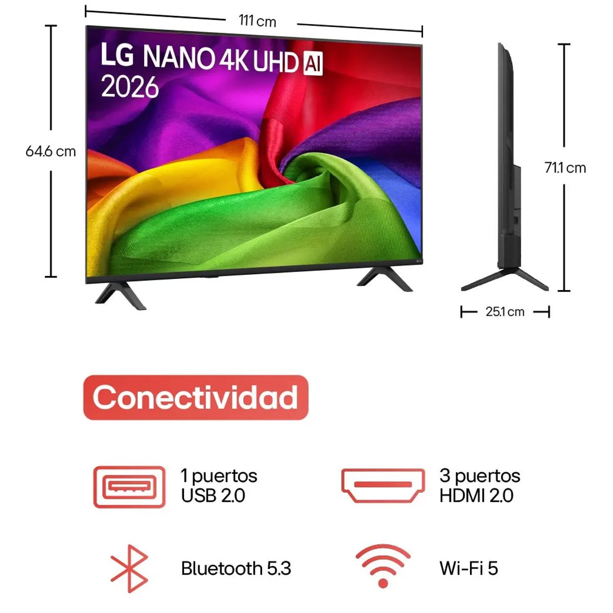 LG - Televisor LG 50 Pulgadas Nano 4k Uhd Ia Smart Tv 50NU800BPSC