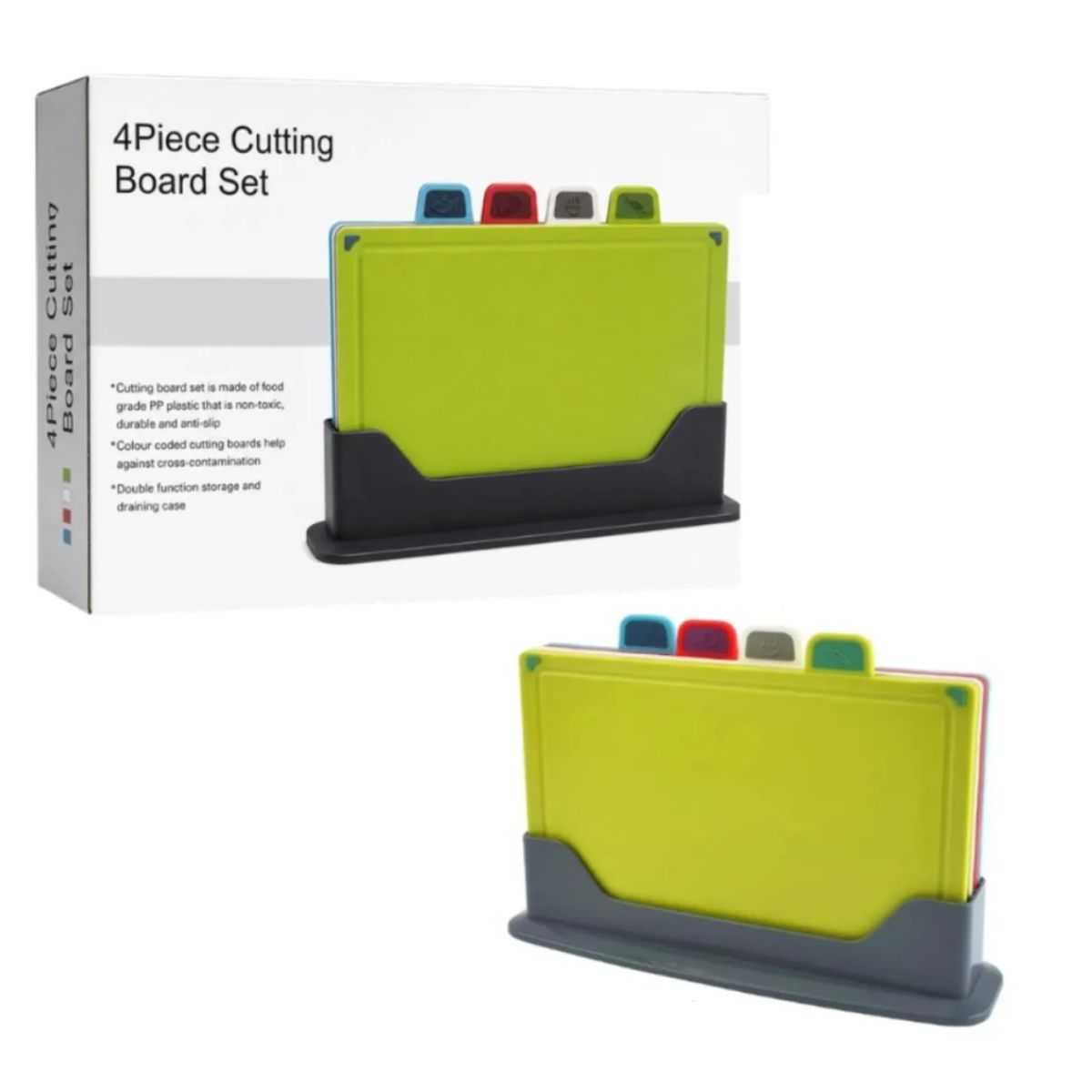NOBELSOUND - Set De Tablas De Picar Con Base Organizadora X4