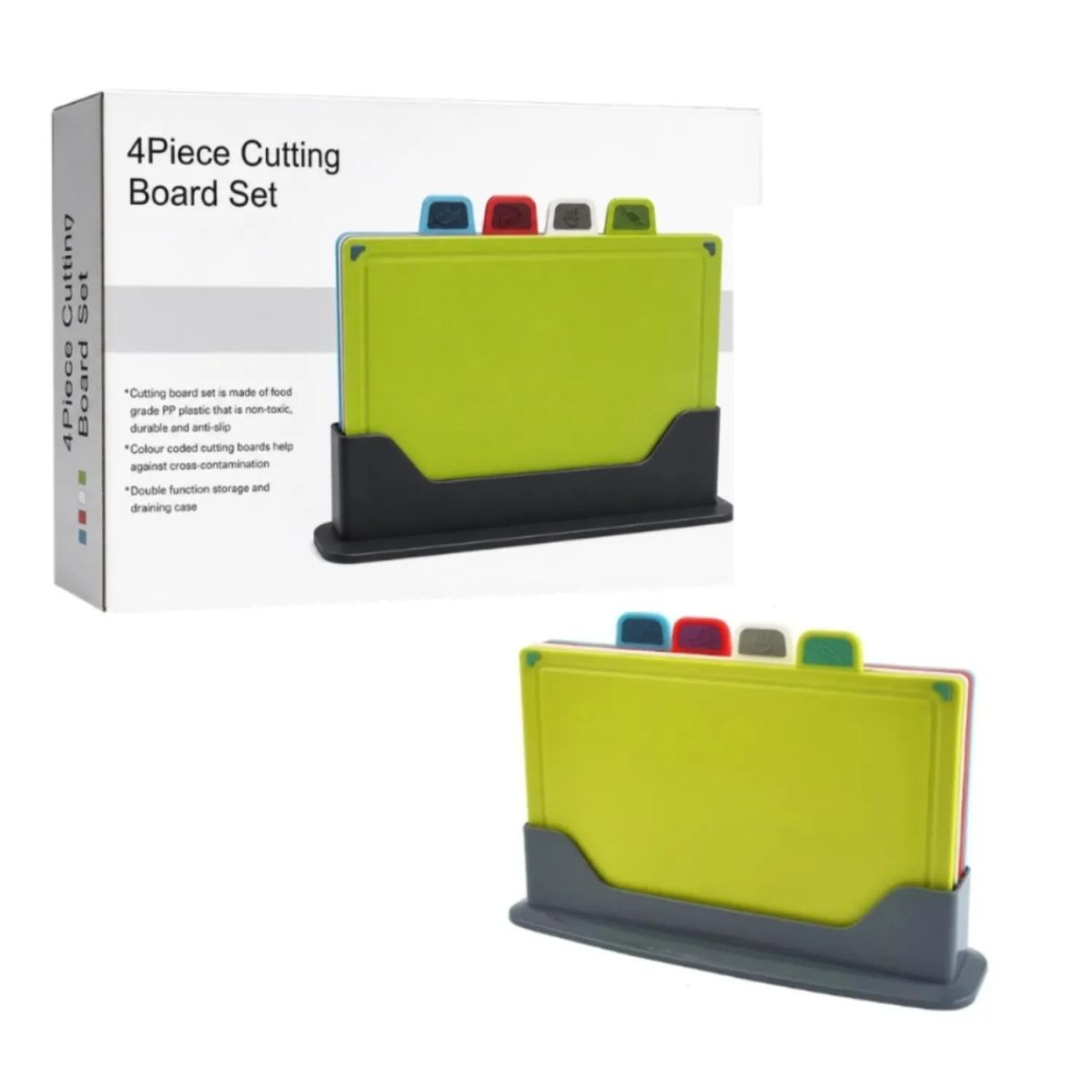 NOBELSOUND - Set De Tablas De Picar Con Base Organizadora X4