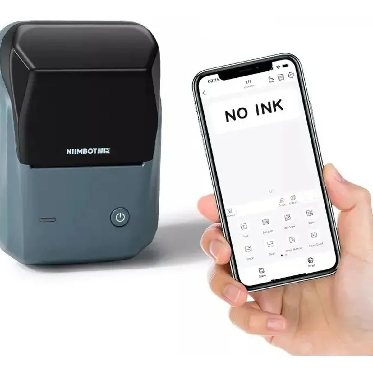 NIIMBOT - Impresora Térmica Bluetooth Niimbot B1 Portátil Azul Petróleo