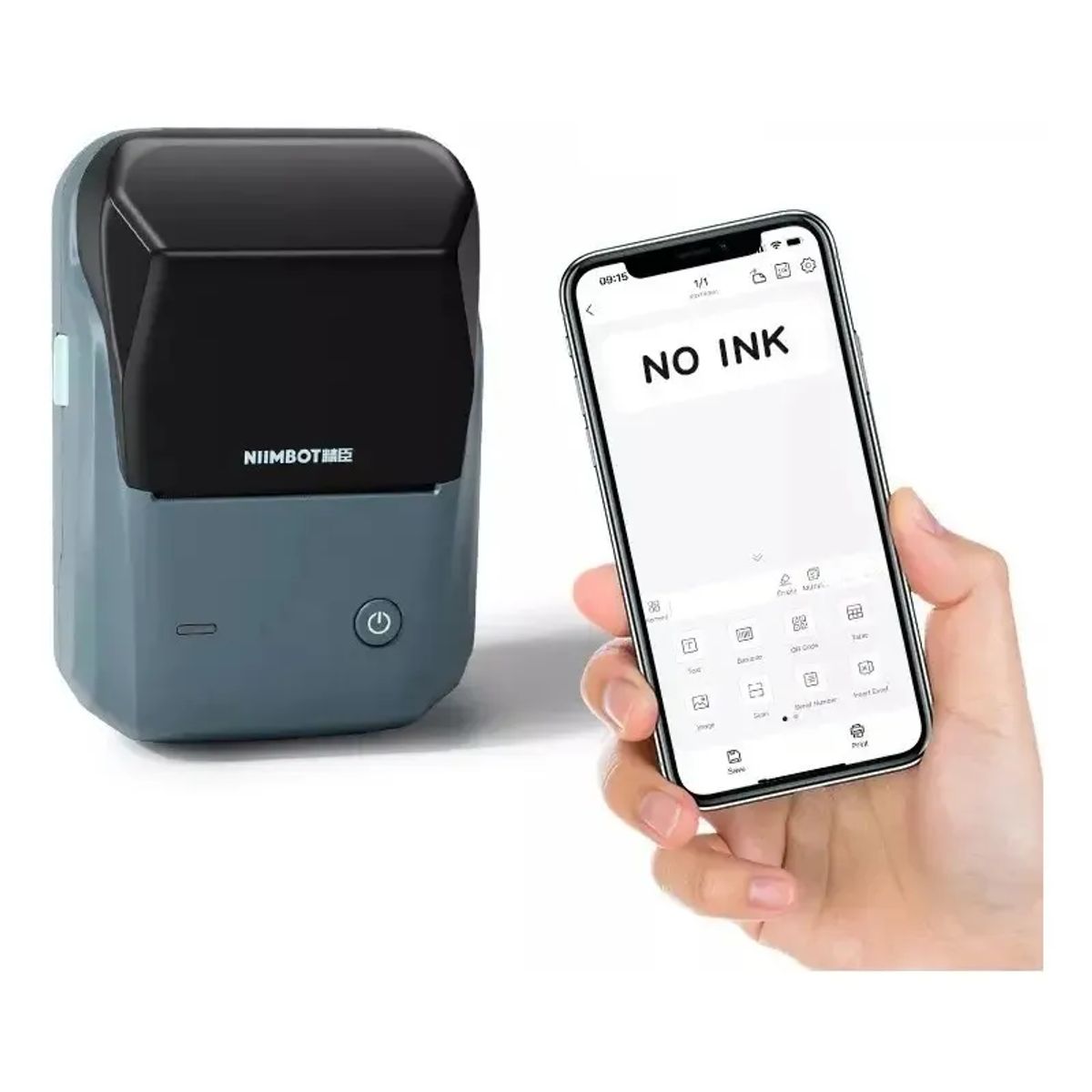 NIIMBOT - Impresora Térmica Bluetooth Niimbot B1 Portátil Azul Petróleo