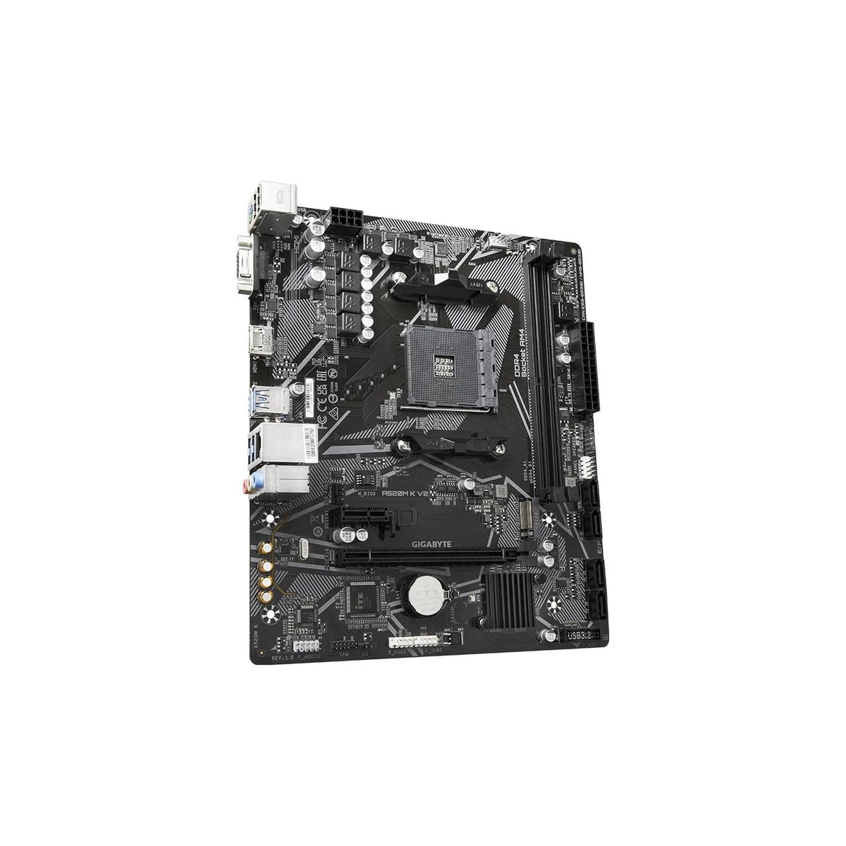 GIGABYTE - Placa Base GIGABYTE A520M-K V2 con Soporte Ultra Durable PCIe y USB 3.2 de Alta Estabilidad