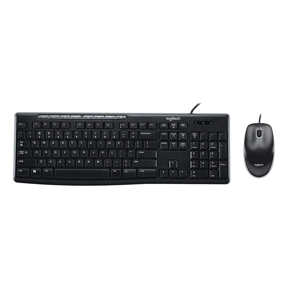 LOGITECH - Combo de Teclado y Mouse Logitech MK200 Media SP USB con Accesos Multimedia y Funcionamiento