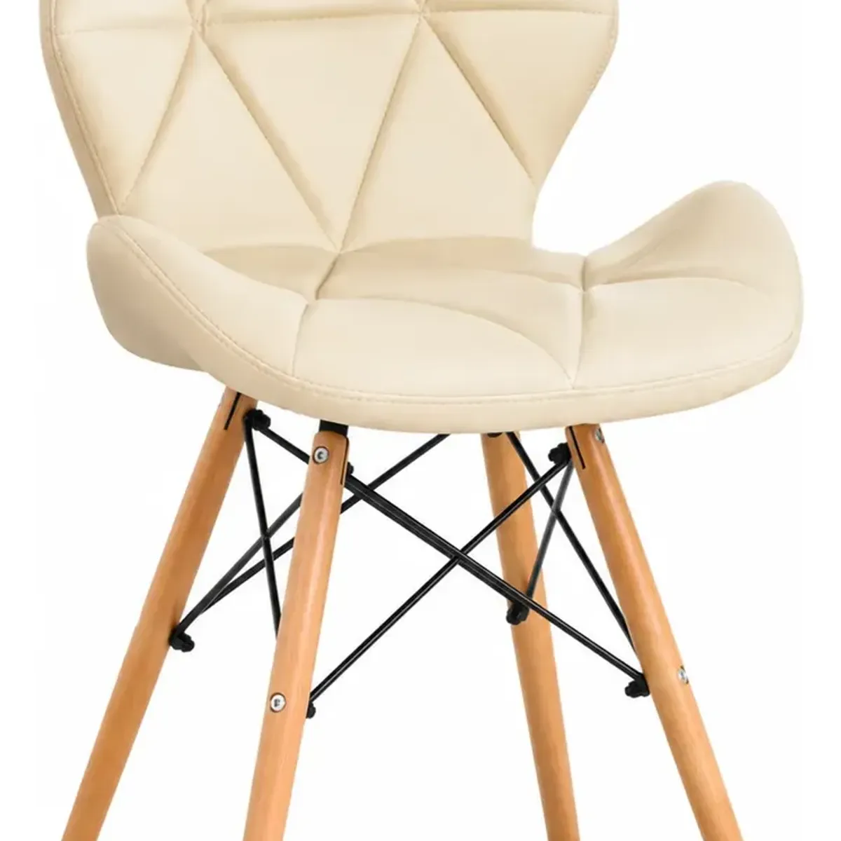 AMERICAN GENERICS - Silla De Comedor Estilo Eames Acolchada Con Patas De Madera