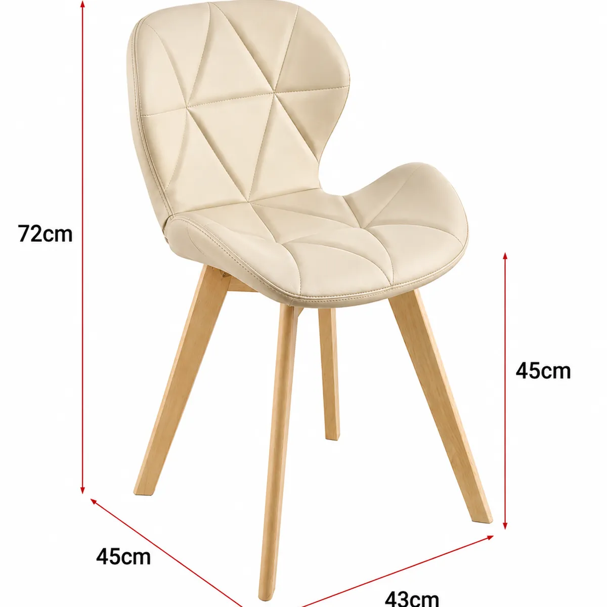 AMERICAN GENERICS - Silla De Comedor Estilo Eames Acolchada Con Patas De Madera