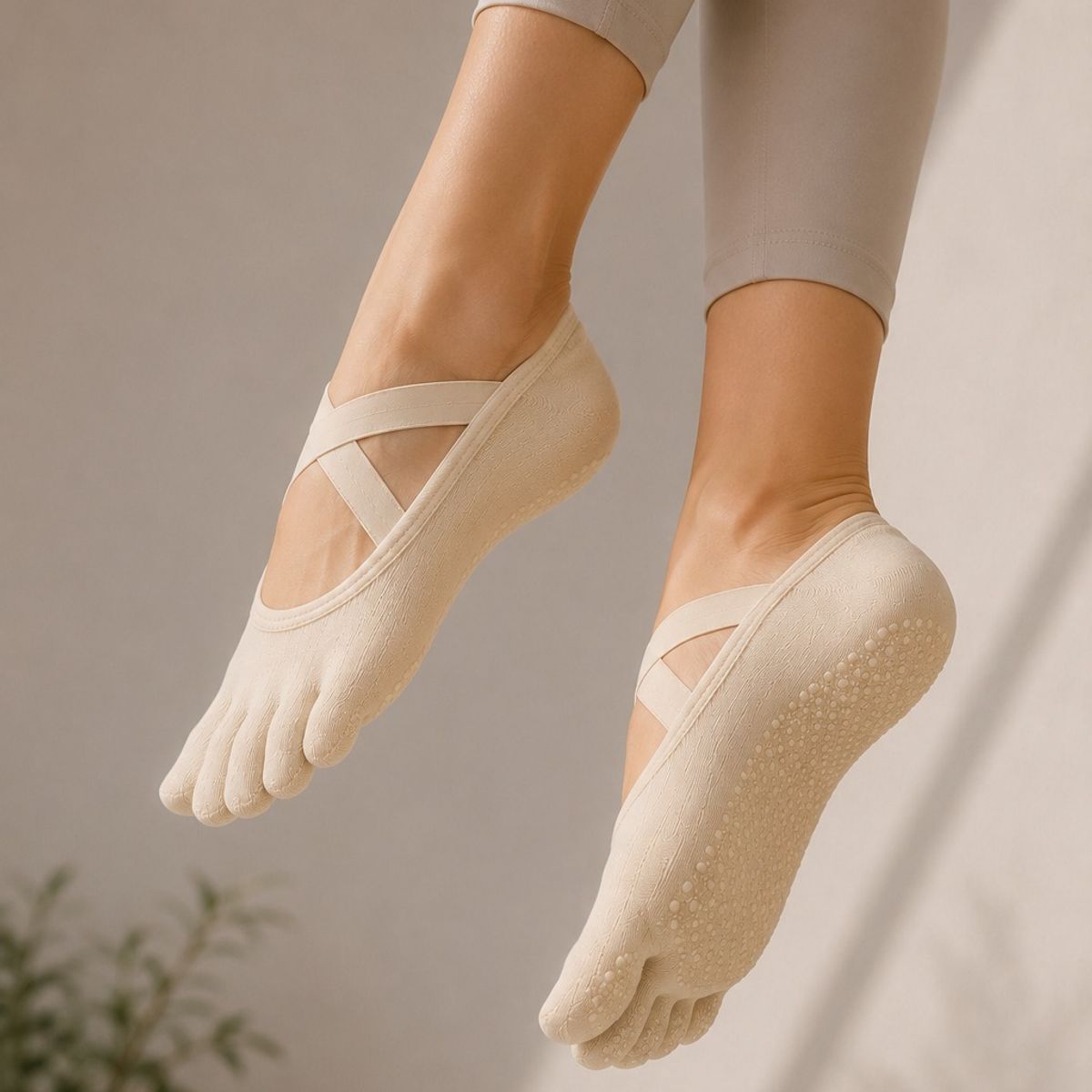 GENERICO - Medias baletas  para  yoga  deditos
