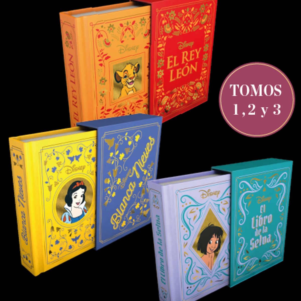DISNEY - Minicuentos Disney - Tomos 1 al 3: El Rey León - Bancanieves - El libro de la selva