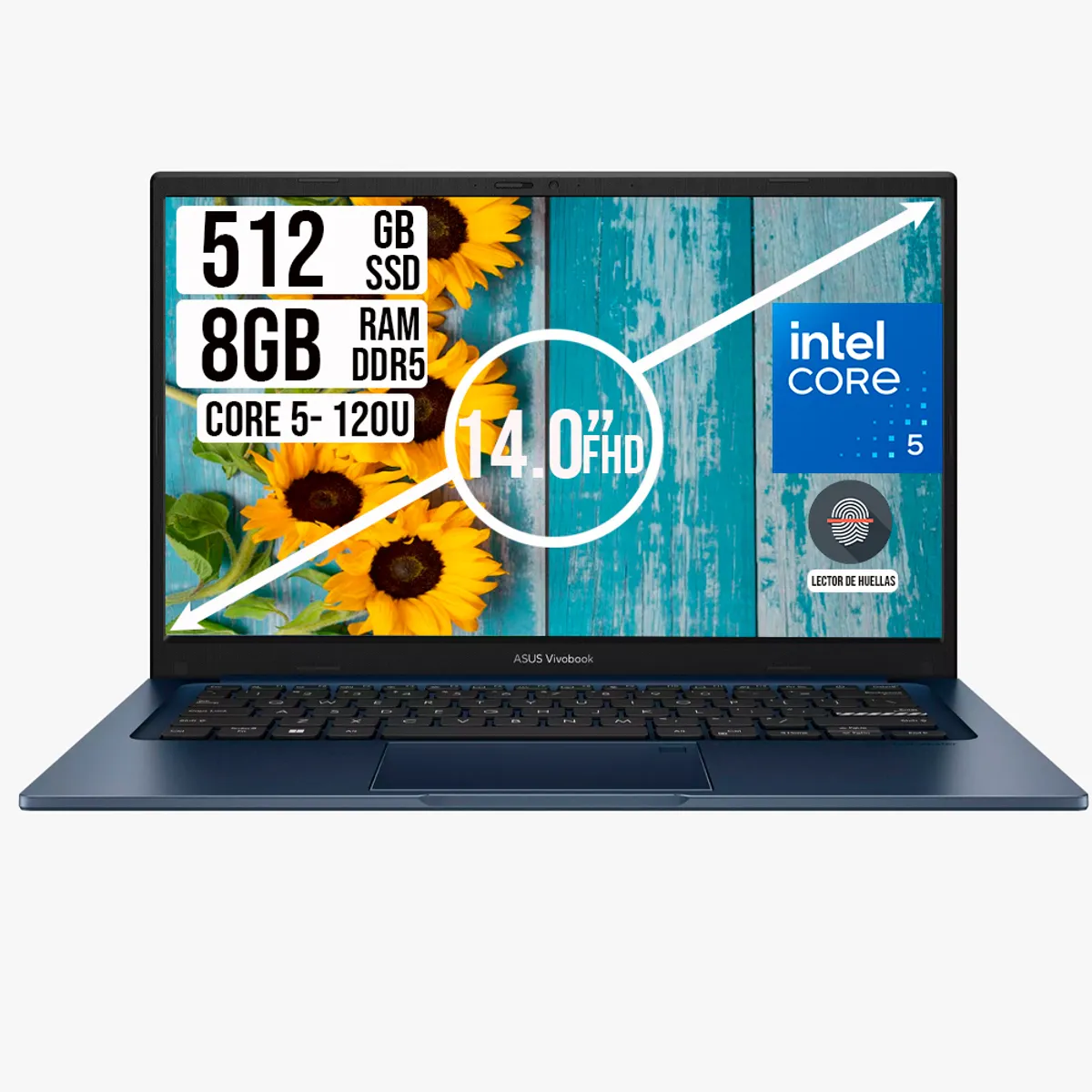 ASUS - Portatil Asus Vivobook 14 Intel Core 5 120U Ram 8GB SSD 512GB LED FHD 14"