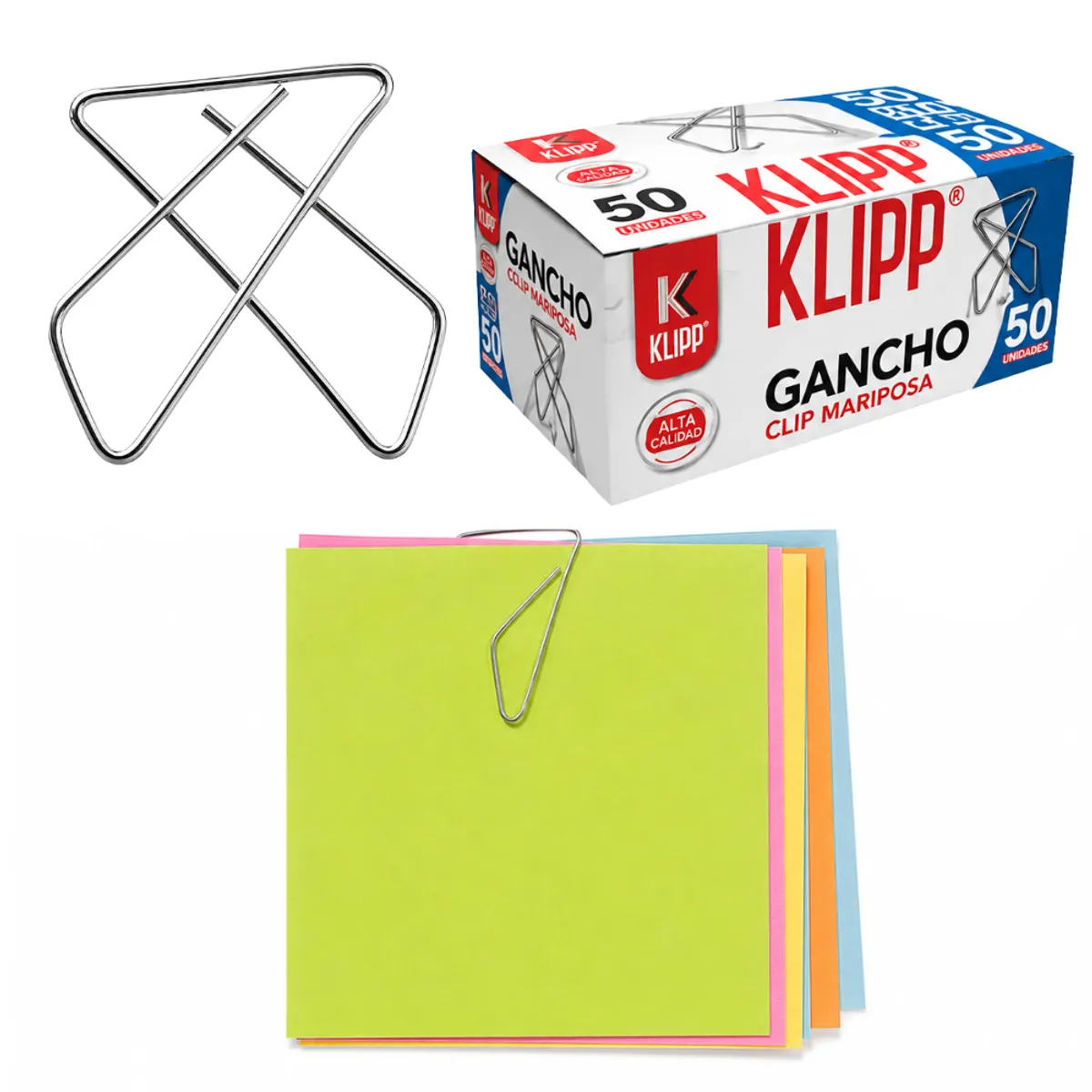 KLIPP - Ganchos Clip Mariposa Klipp 50 Unidades