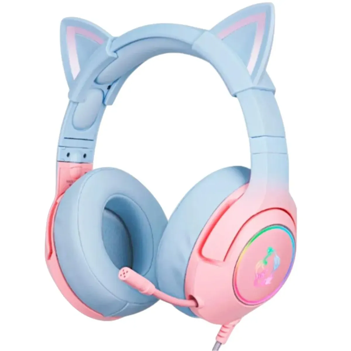 ONIKUMA - Diadema Gamer Onikuma K9 Rosa Azul Gradiente Rgb Multiplataforma