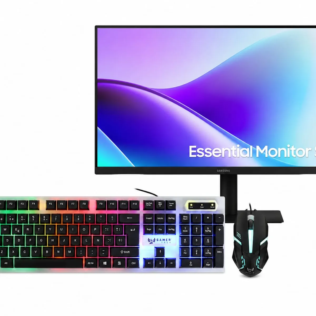 SAMSUNG - MONITOR SAMSUNG ESSENTIAL S3 S32GF - 24” FHD IPS 120HZ  - GAME MODE -  EYE SAVER MODE - COMBO 2 EN 1