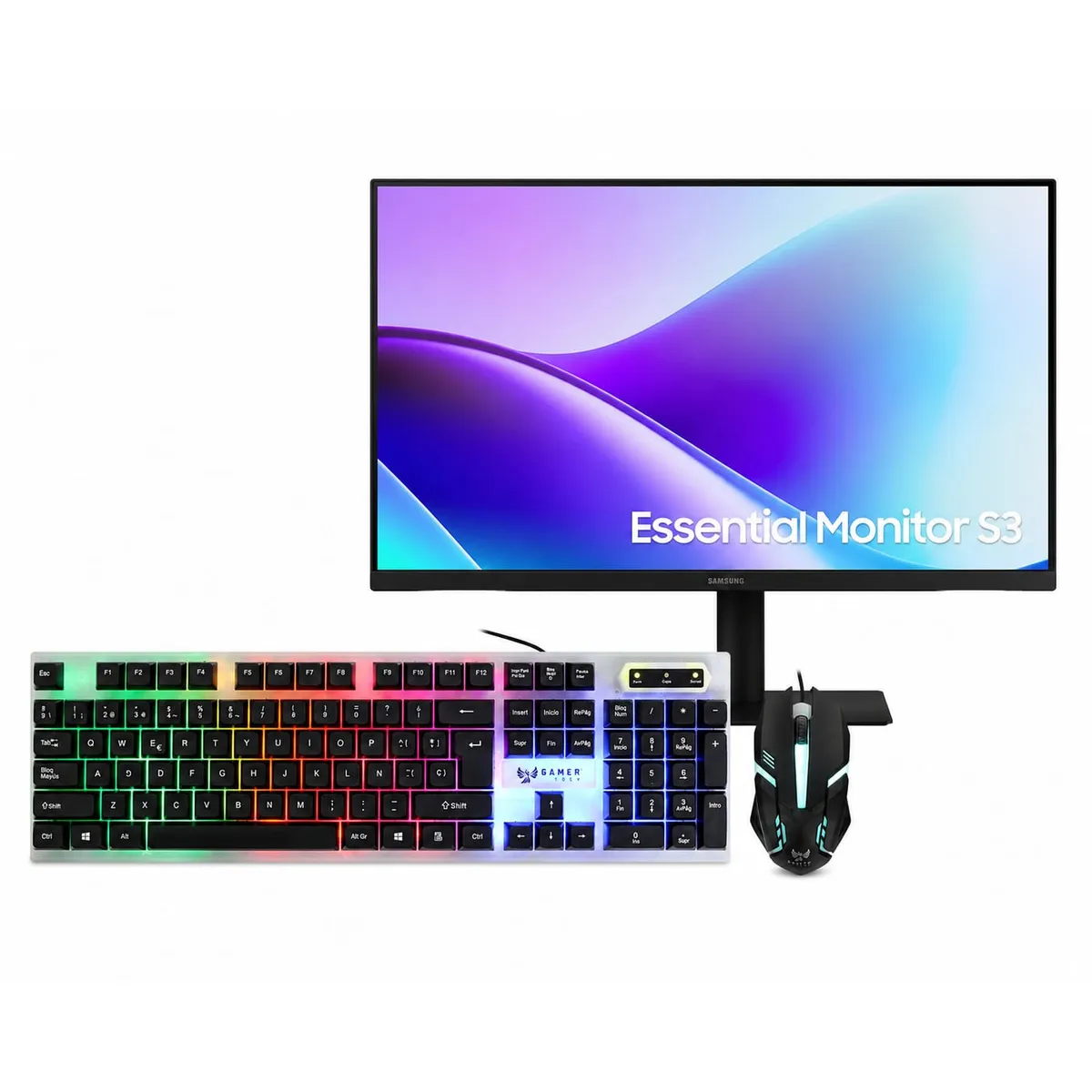 SAMSUNG - MONITOR SAMSUNG ESSENTIAL S3 S32GF - 24” FHD IPS 120HZ  - GAME MODE -  EYE SAVER MODE - COMBO 2 EN 1