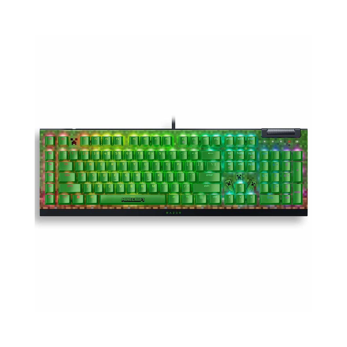RAZER - TECLADO MECÁNICO RAZER BLACKWIDOW V4 X MINECRAFT con Switches Verdes Táctiles