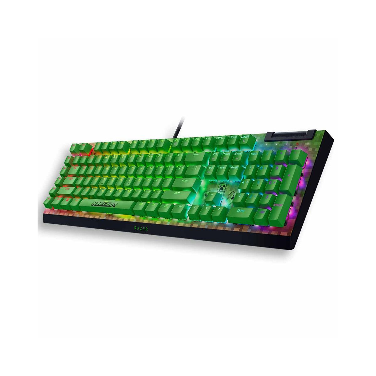 RAZER - TECLADO MECÁNICO RAZER BLACKWIDOW V4 X MINECRAFT con Switches Verdes Táctiles