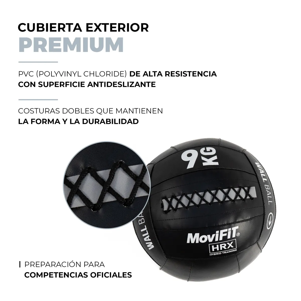 MOVIFIT - Balón Wall Ball de Competición  Pelota de Pared para Entrenamiento Fitness y Cross Training HRX 5kg