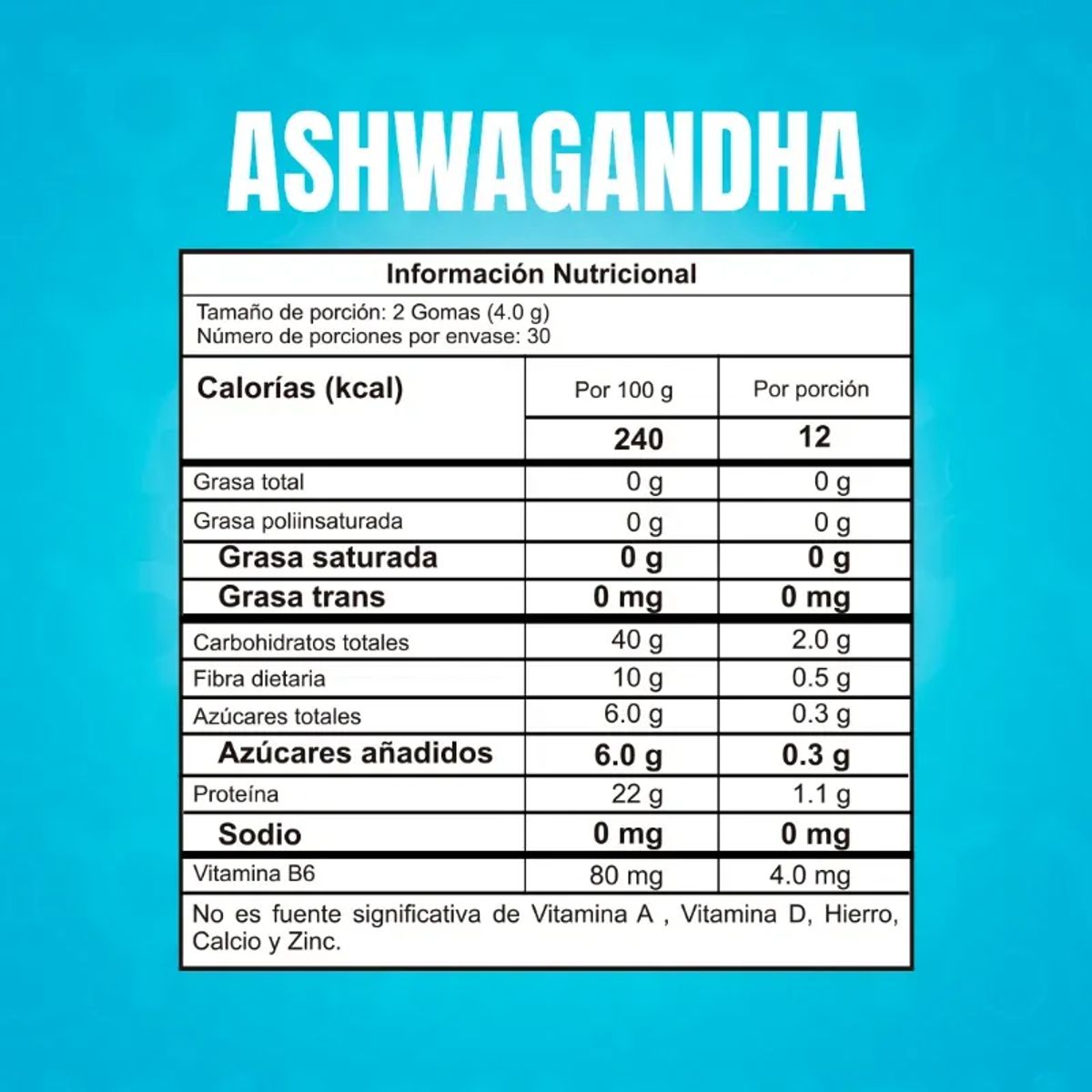 PROSCIENCE - Gomas de gelatina con Ashwagandha (30 Porciones/60 gomas)