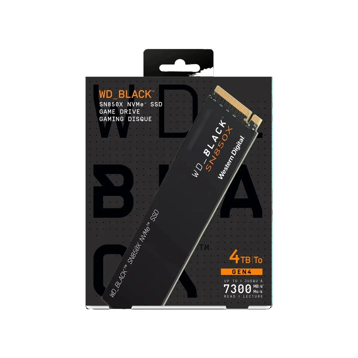 WESTERN DIGITAL - SSD M2 NVME 4TB WESTERN DIGITAL BLACK SN850X para PS5 y PC con Velocidad de 7300MBs