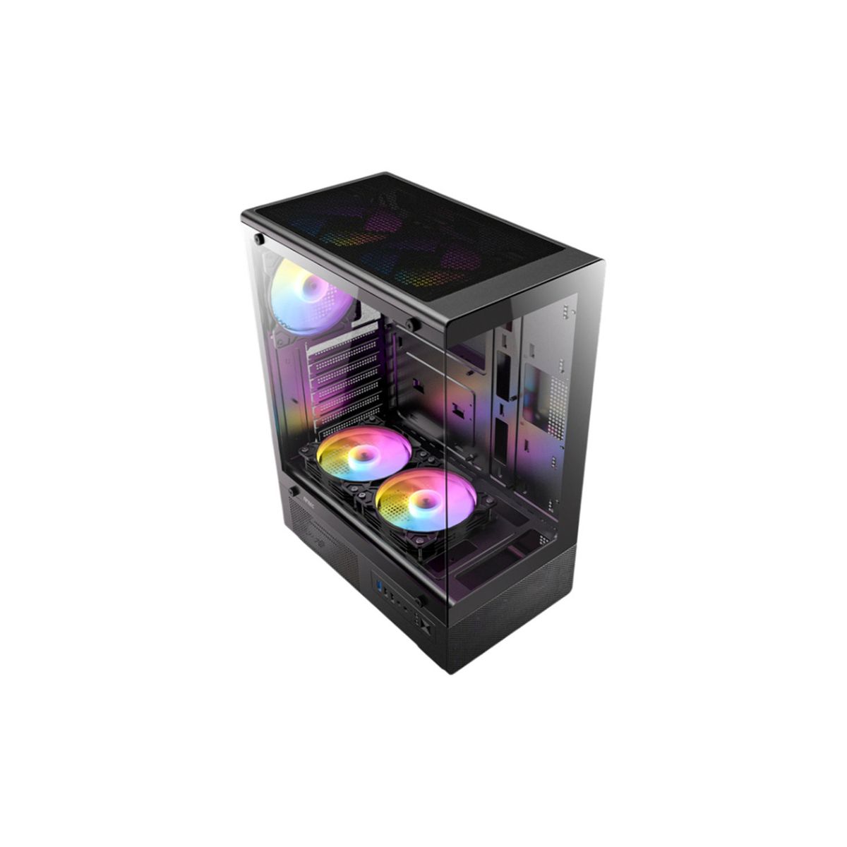 ANTEC - CHASIS ANTEC VCX300 con Panel de Vidrio Templado Vista Panorámica de 270 Grados