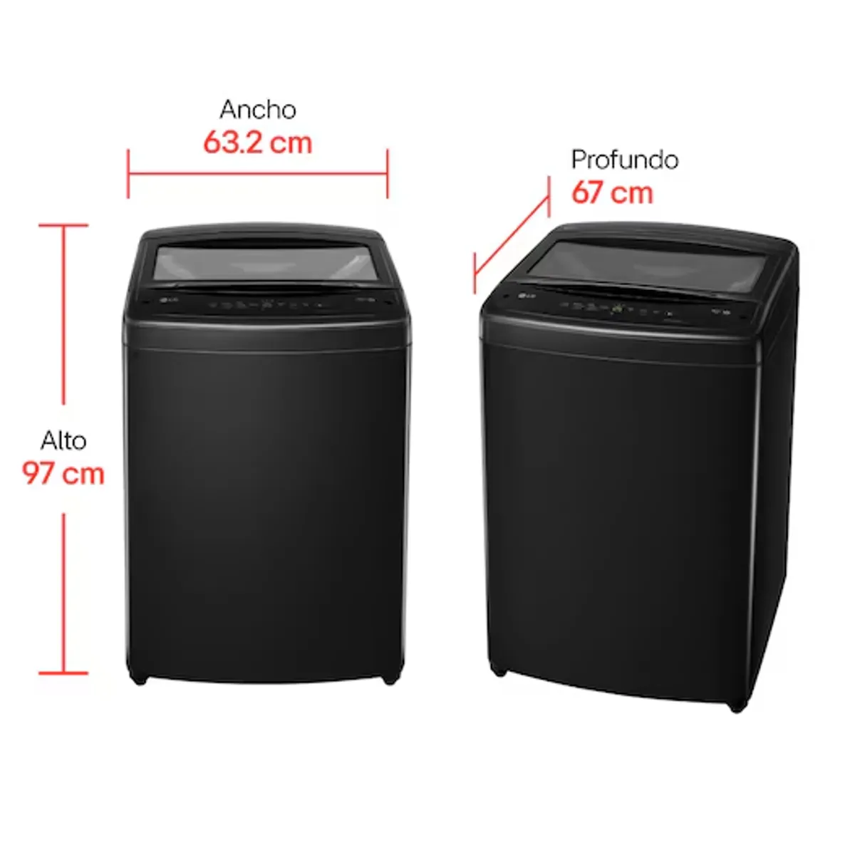 LG - Lavadora LG 19 Kg Carga Superior TurboDrum Silencioso Negro