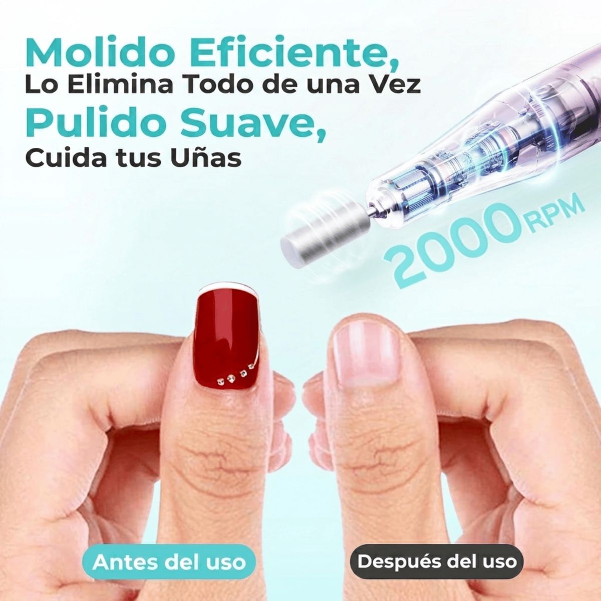 GENERICO - Drill Pulidor De Uñas Recargable Inalambrico Lima Electrica