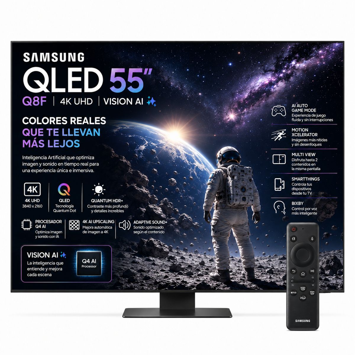 SAMSUNG - Televisor Samsung Qled Smart 55 Pulgadas 4K Uhd Q8FA Vision IA
