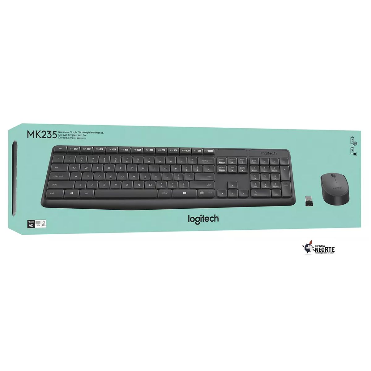 LOGITECH - Combo Logitech Mk235 Teclado Y Mouse Inalámbricos Negro
