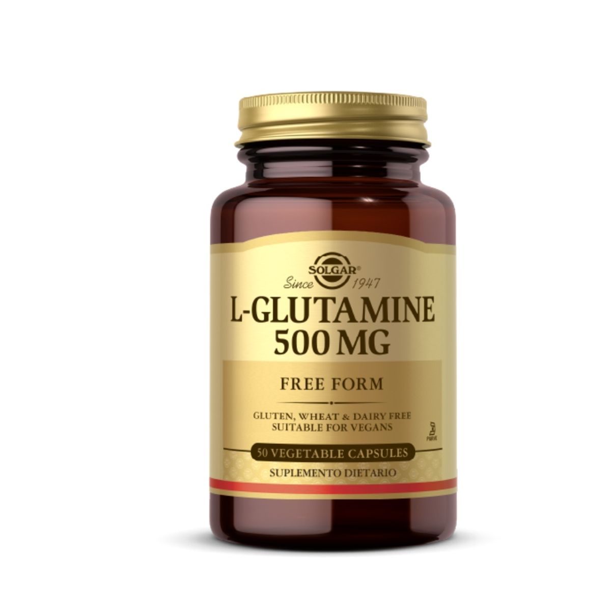 SOLGAR - L-GLUTAMINE 500 MG -  50 CÁPSULAS - SOLGAR