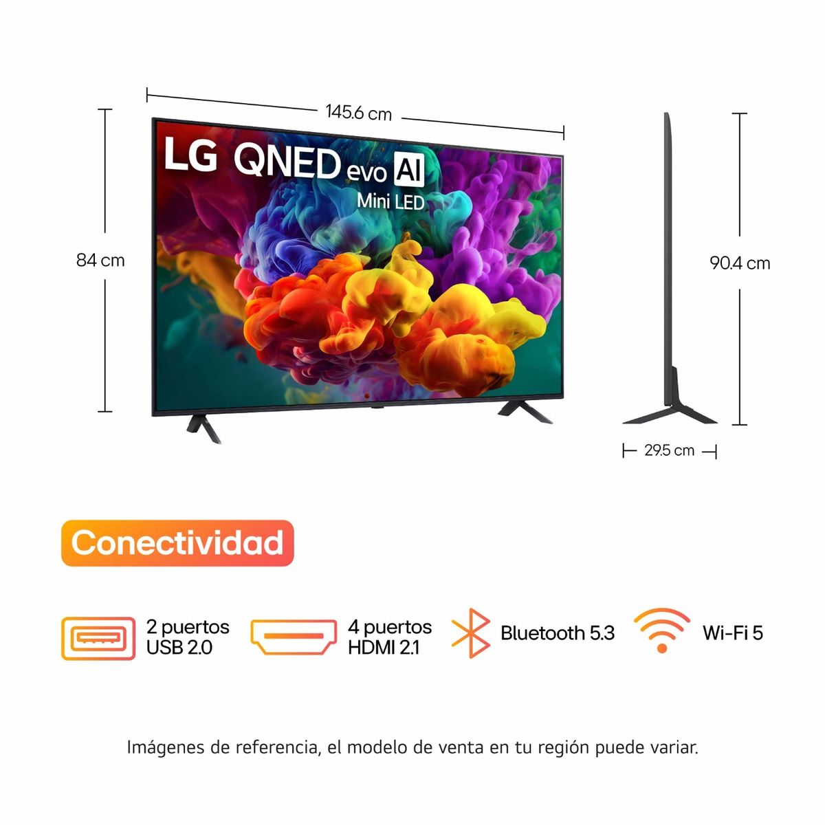 LG - Televisor LG 65 QNED Smart TV 4K IA
