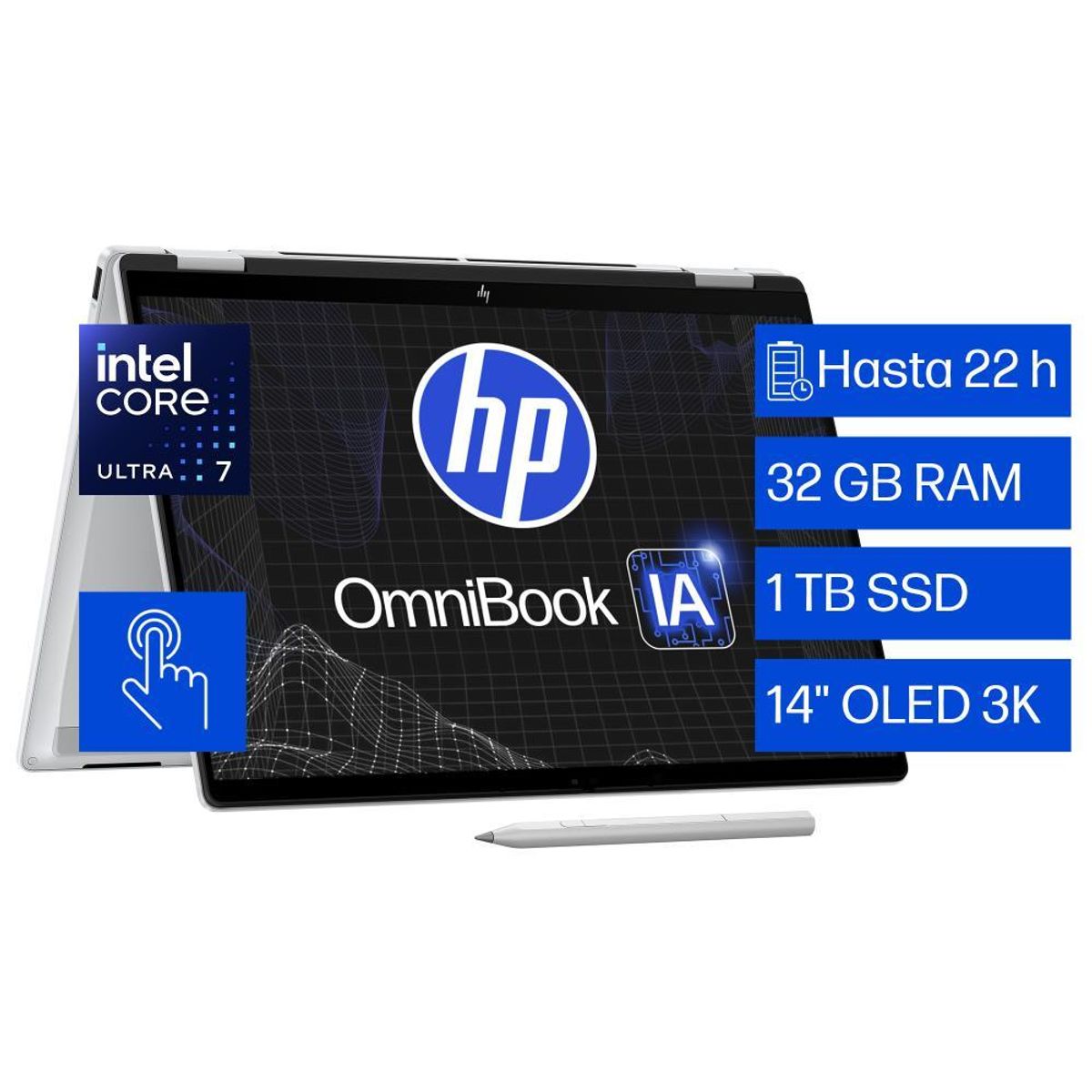 HP - Portátil HP OmniBook Ultra 14-fd0001la IAMD Ryzen AI 9 32GB RAM 1TB SSD Windows 11 Home