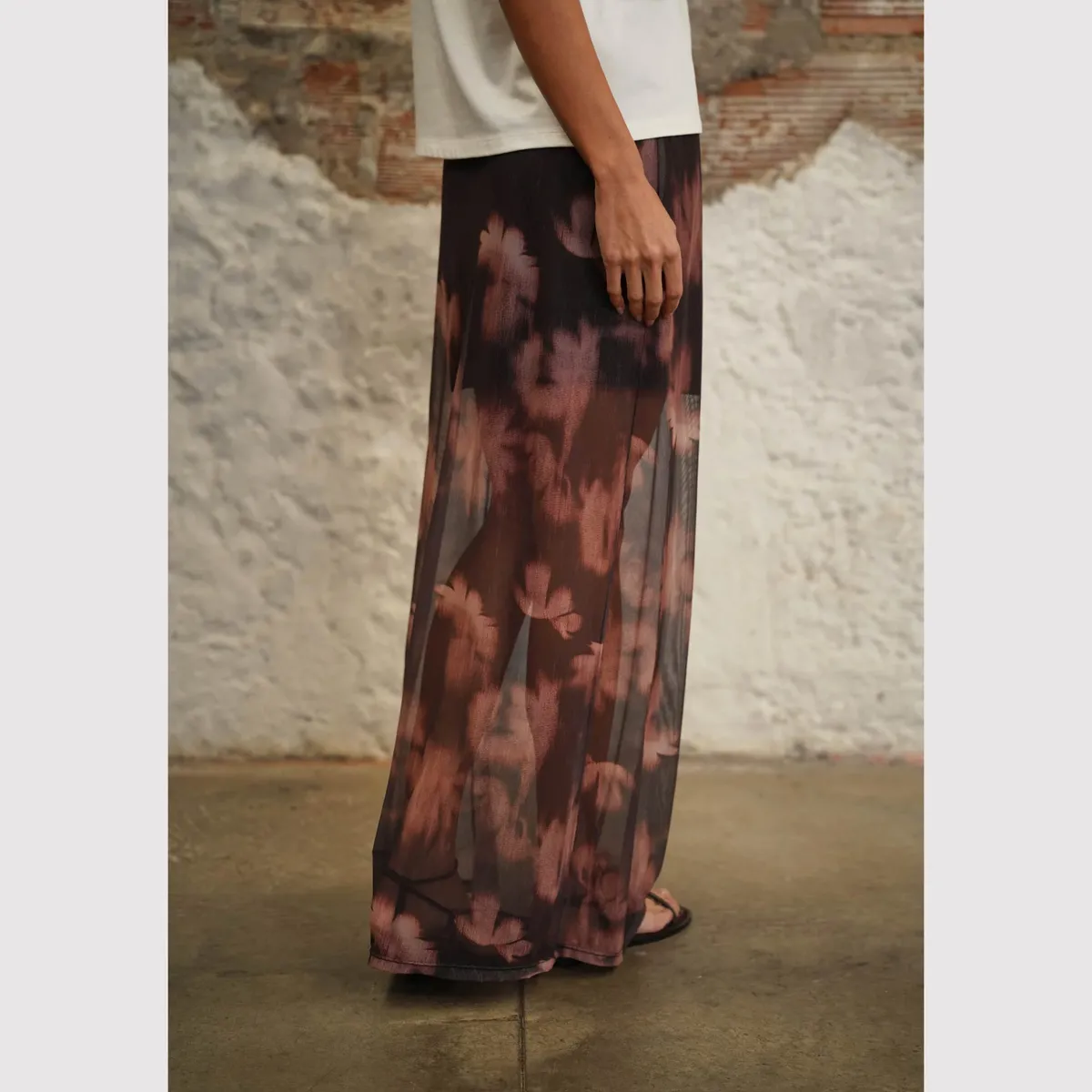 HUDE JEANS - FALDA LARGA CON ESTAMPADO FLORAL