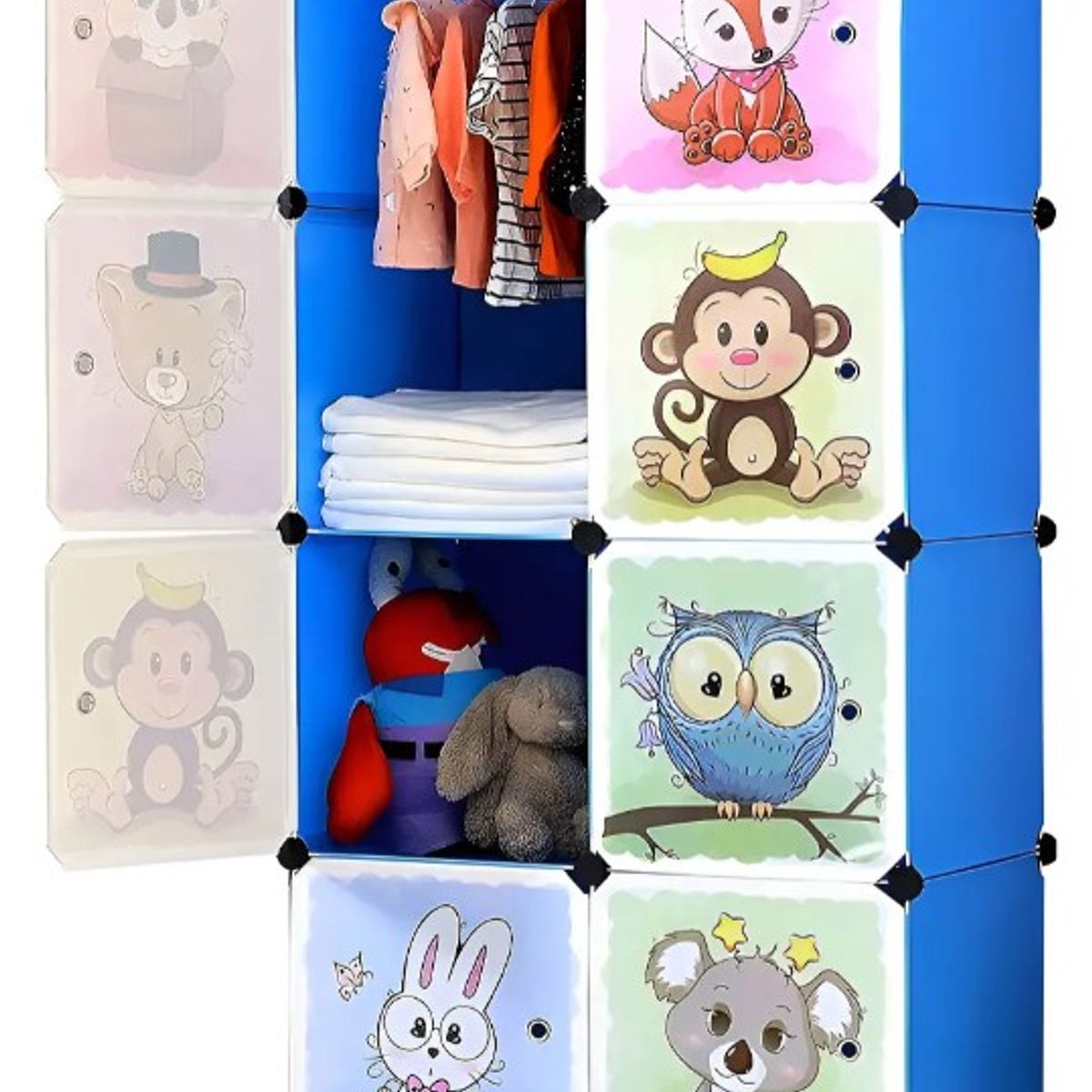FRAGOLA KIDS - Closet Cajas Organizador Ropa Estante Armario Infantil Niño Azul