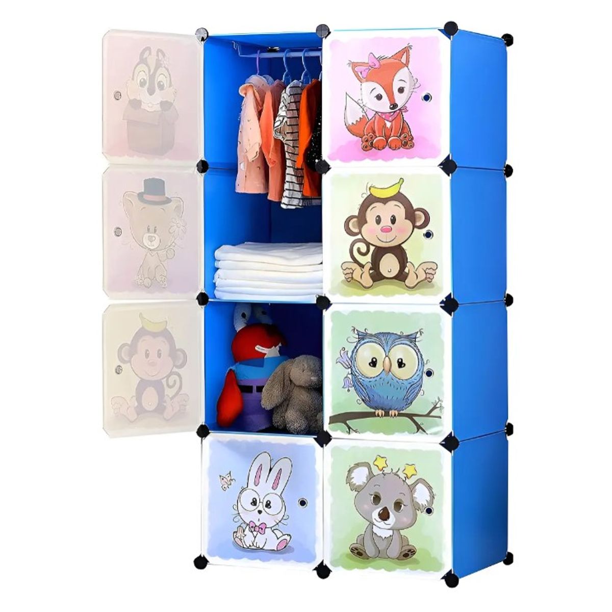 FRAGOLA KIDS - Closet Cajas Organizador Ropa Estante Armario Infantil Niño Azul