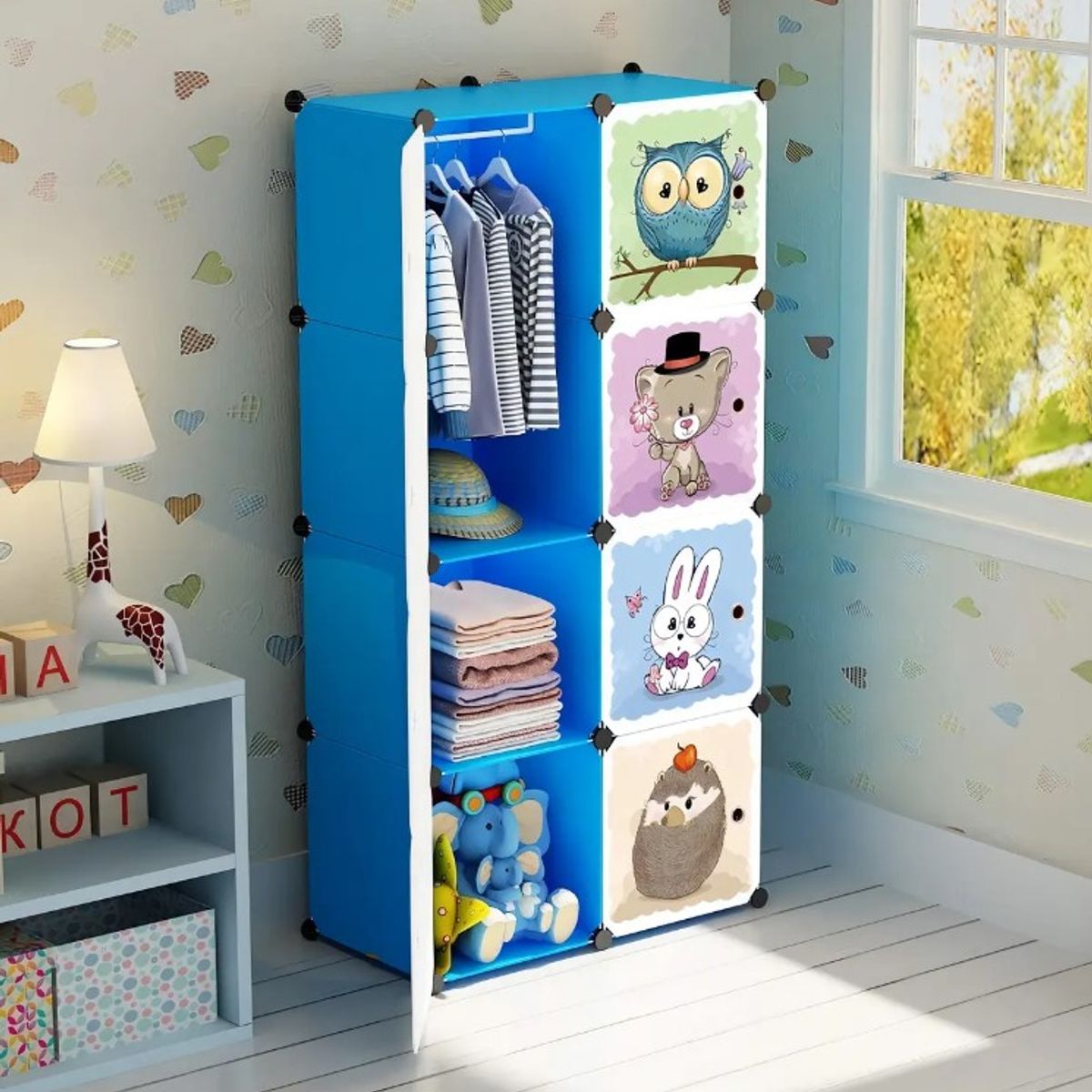 FRAGOLA KIDS - Closet Cajas Organizador Ropa Estante Armario Infantil Niño Azul