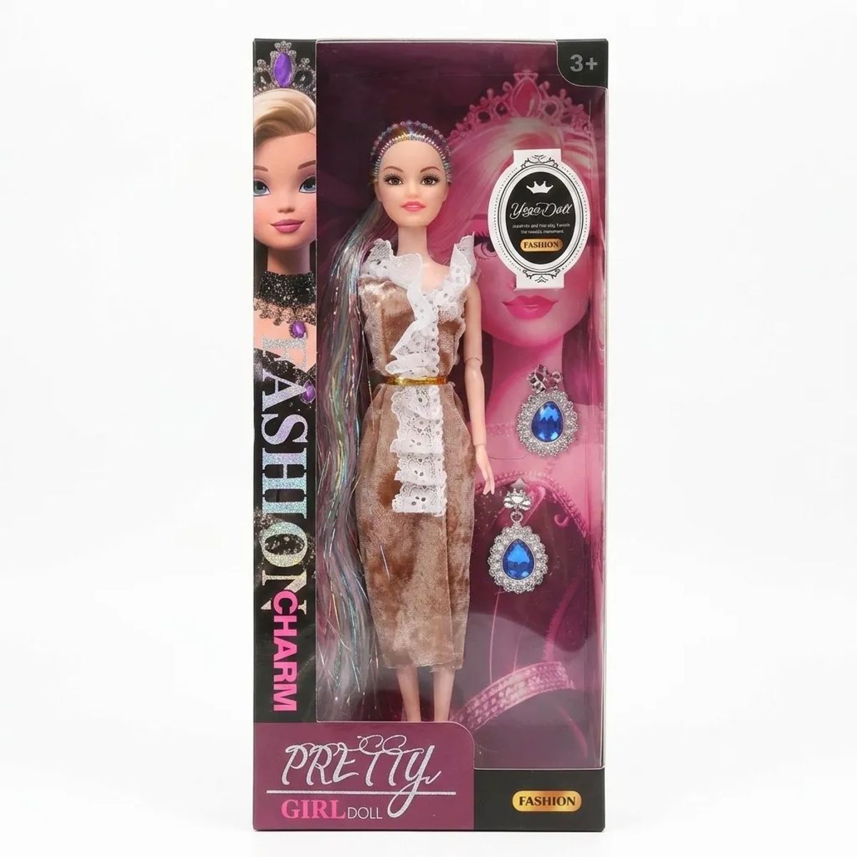GENERICO - Muñeca Articulada Cabello Extra Largo + Accesorios