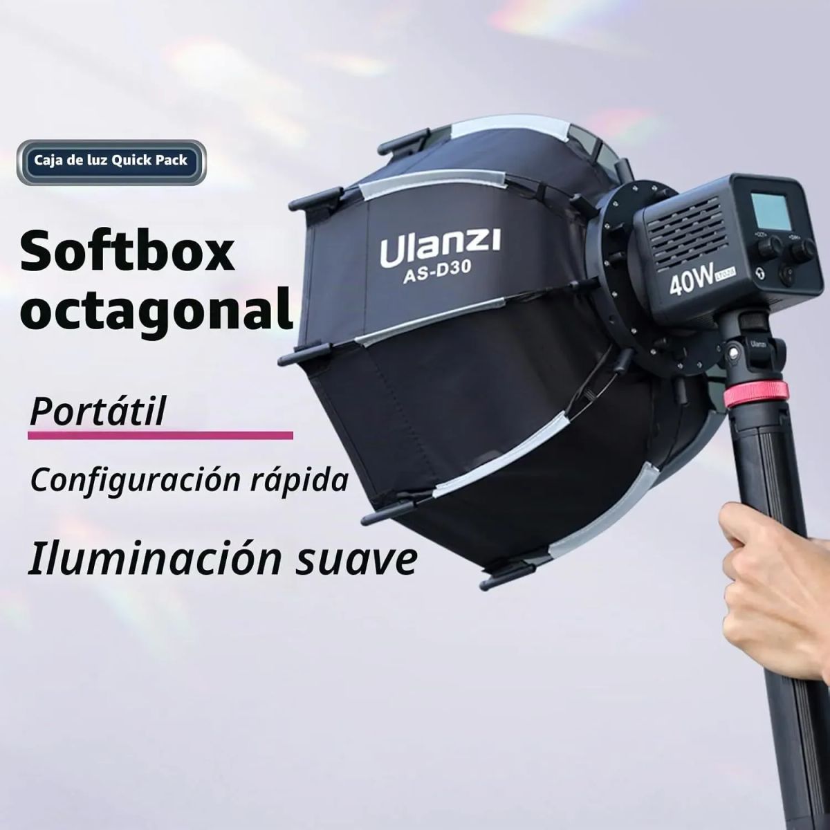 ULANZI - Softbox Octagonal Ulanzi AS-D30 30 cm con Montura Mini Bowens