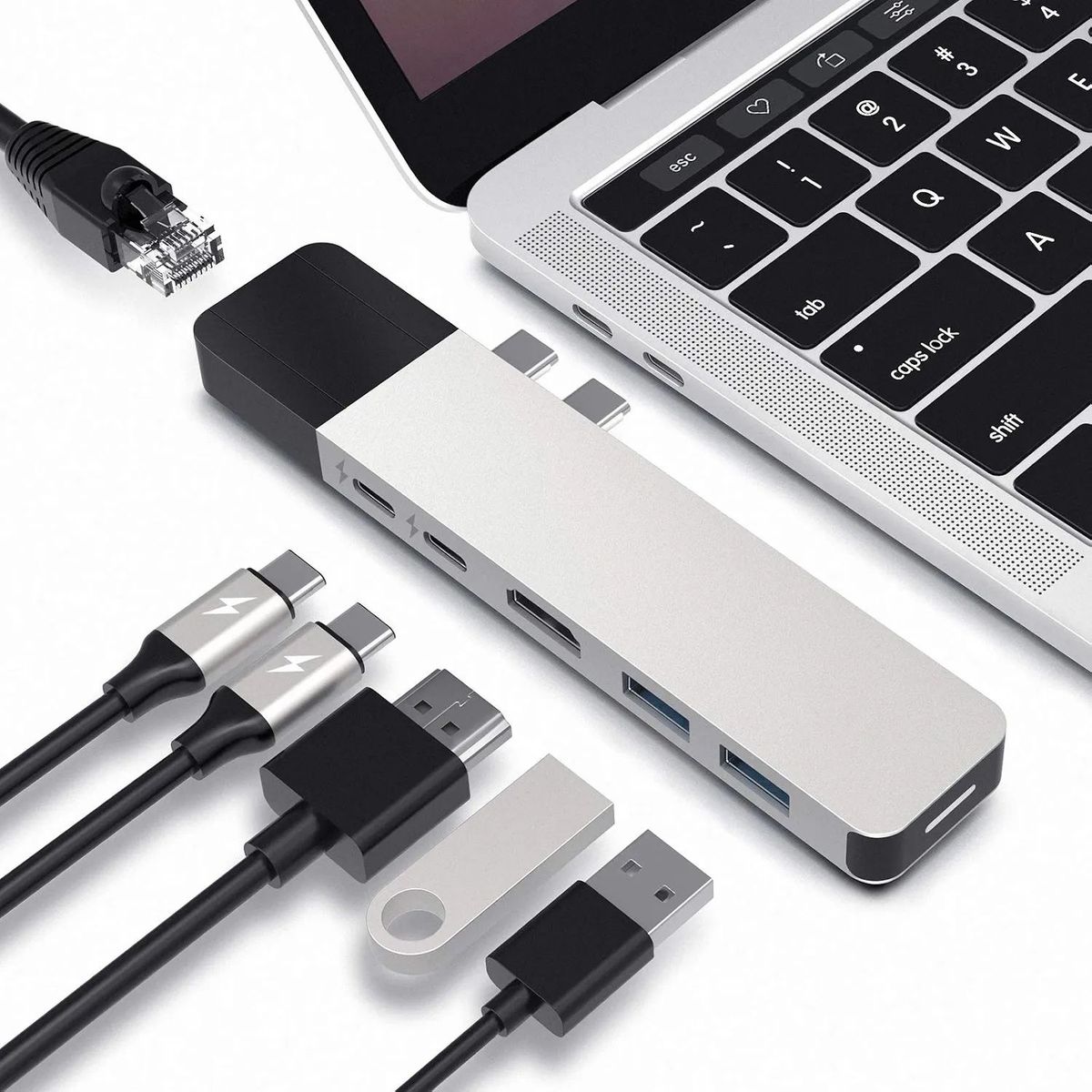 HYPER - Multipuerto Hyper Drive USB C Hub, Net 6 en 2 para PC  Pro Air