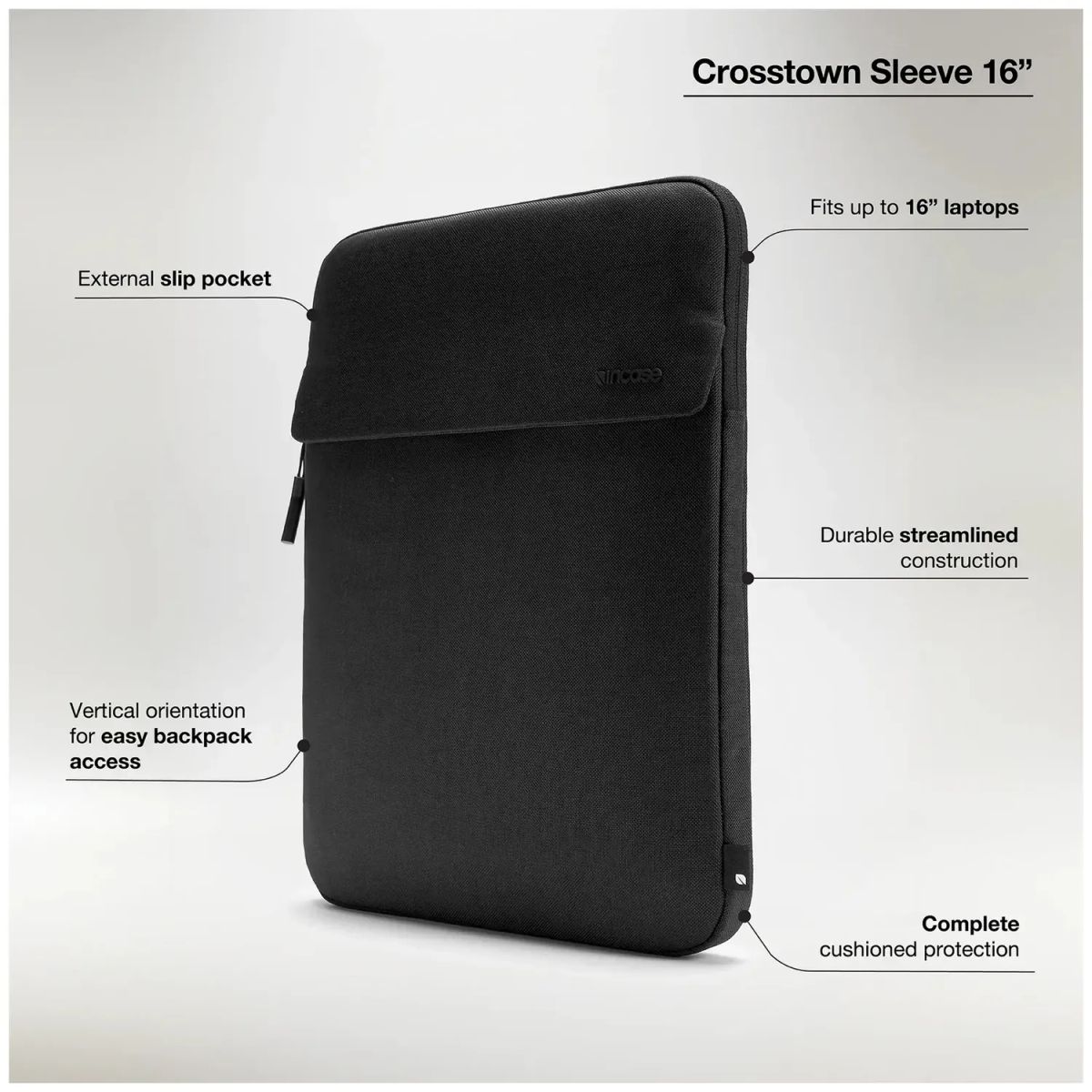 INCASE - Funda para Portatil de 16 Pulgadas Incase Crosstown Sleeve Negro