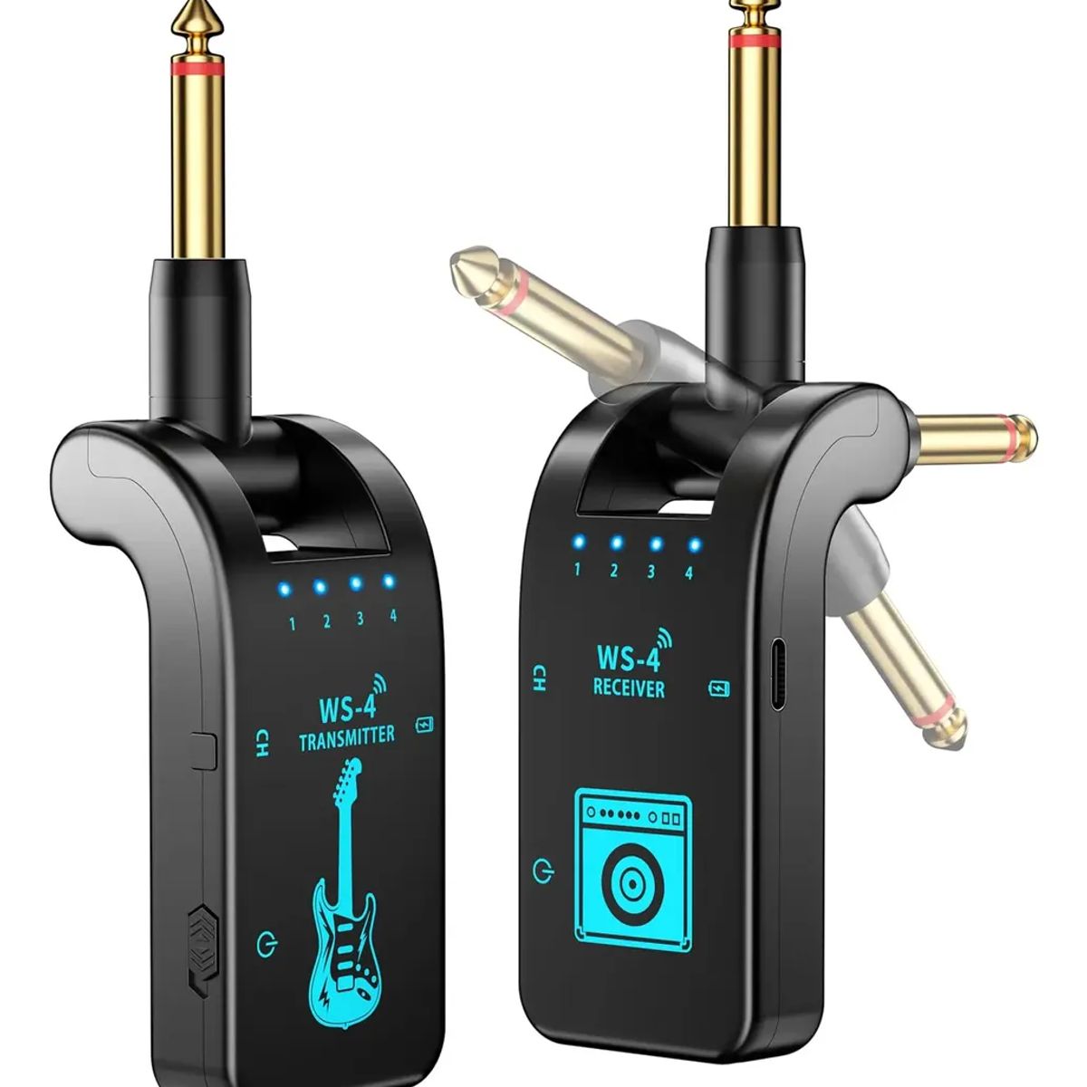 W - Transmisor Receptor para Guitarra y demás Instrumentos Sistema Inalámbrico 2.4GHz Recargable