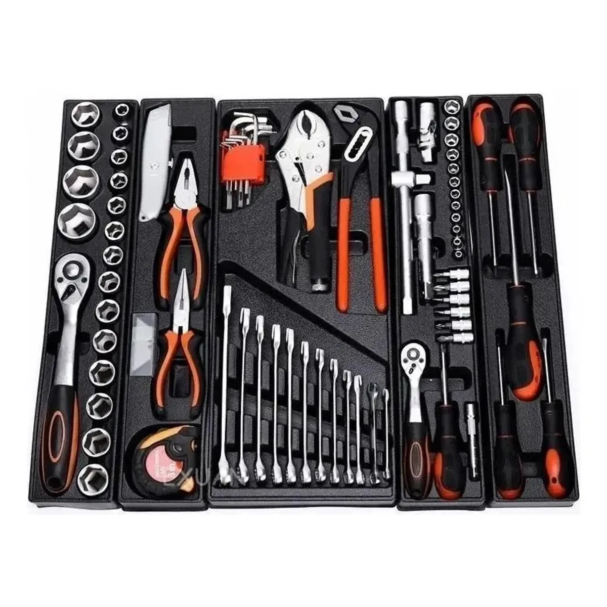QUICK - Caja De Herramientas Set 85 Pieza Plegable 5 Niveles Metal